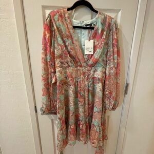Alex Marie Pastel Floral Long Sleeve Dress